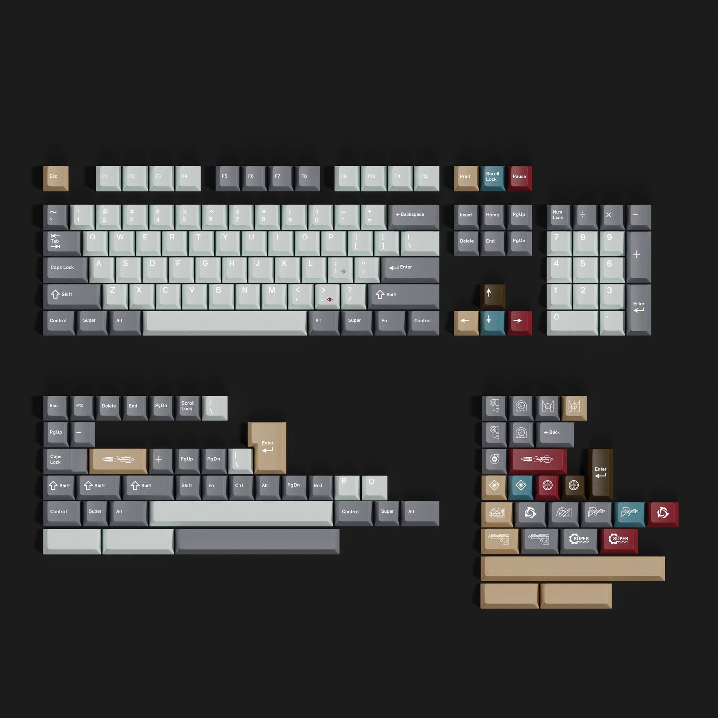 Machinist Keycap Set, Cherry Profile, Dye Sub PBT Key Cap