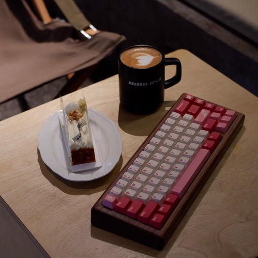 KNS Pink Peony Keycap Set, Cherry Profile, Dye Sub PBT