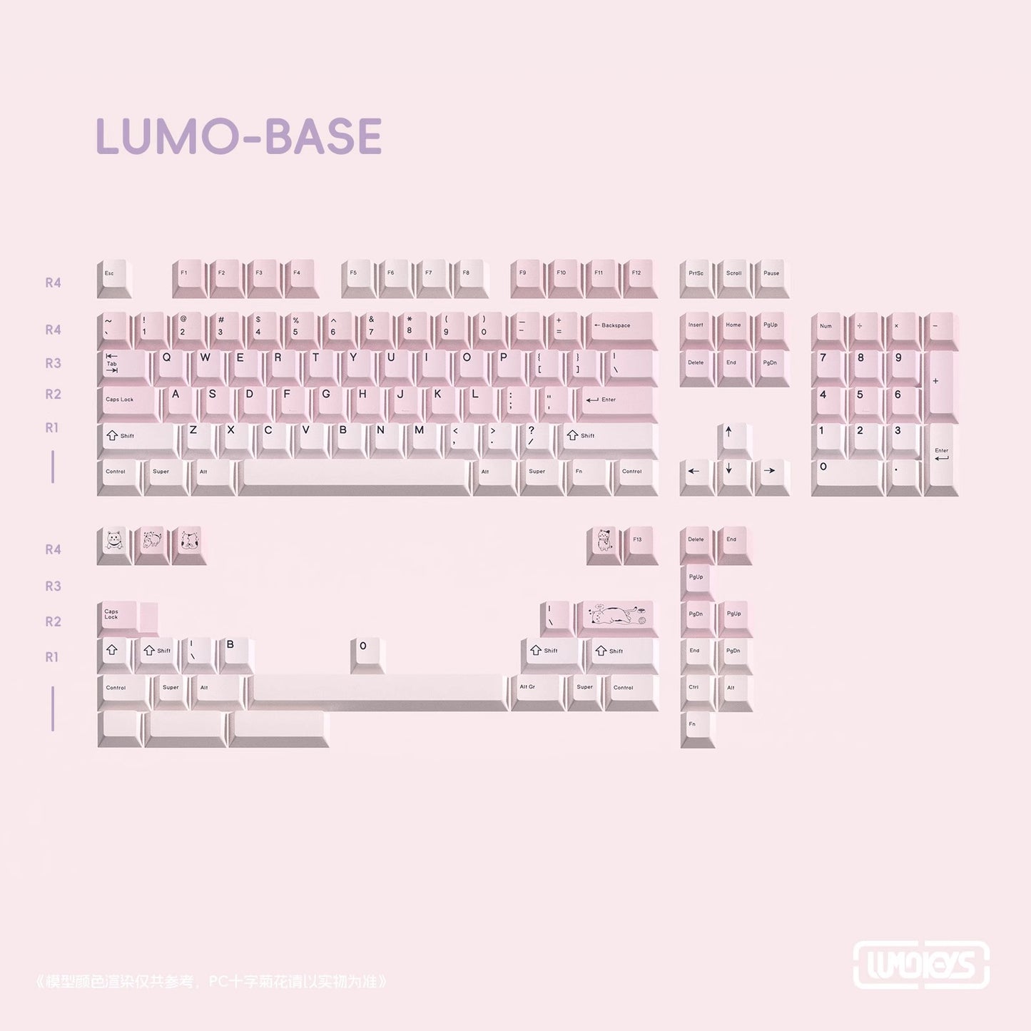 Lumokeys Lumo Cat Keycap Set, Cherry Profile, Dye Sub PBT