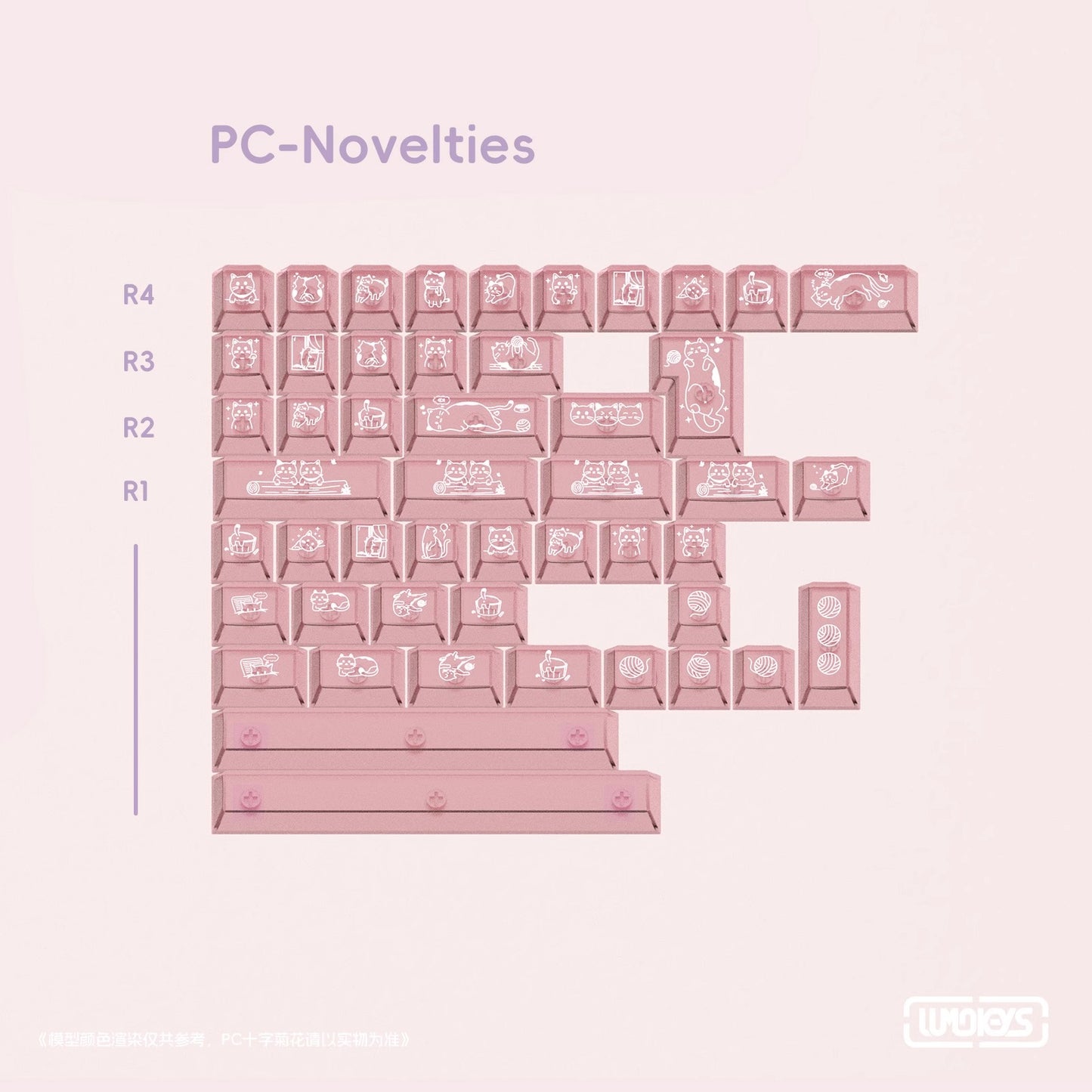 Lumokeys Lumo Cat Keycap Set, Cherry Profile, Dye Sub PBT