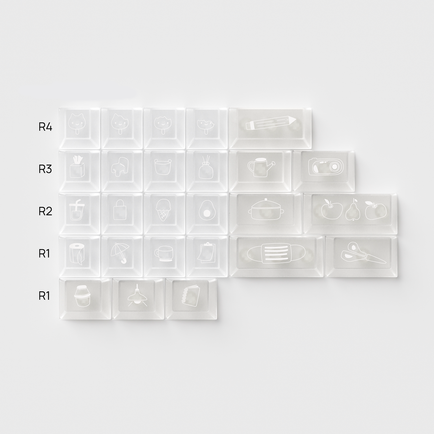 Memopad Cute Keycap Set, Cherry Profile, Dye Sub PBT + PC