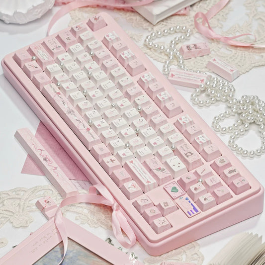 Ornamental Note Cute Keycap Set, Cherry Profile, Dye Sub PBT + PC Key cap