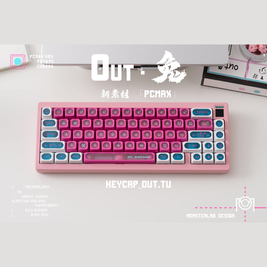 MonsterLab Out.Rabbit Keycap Set, Cherry Profile, PBT+Transparent PC Key Cap