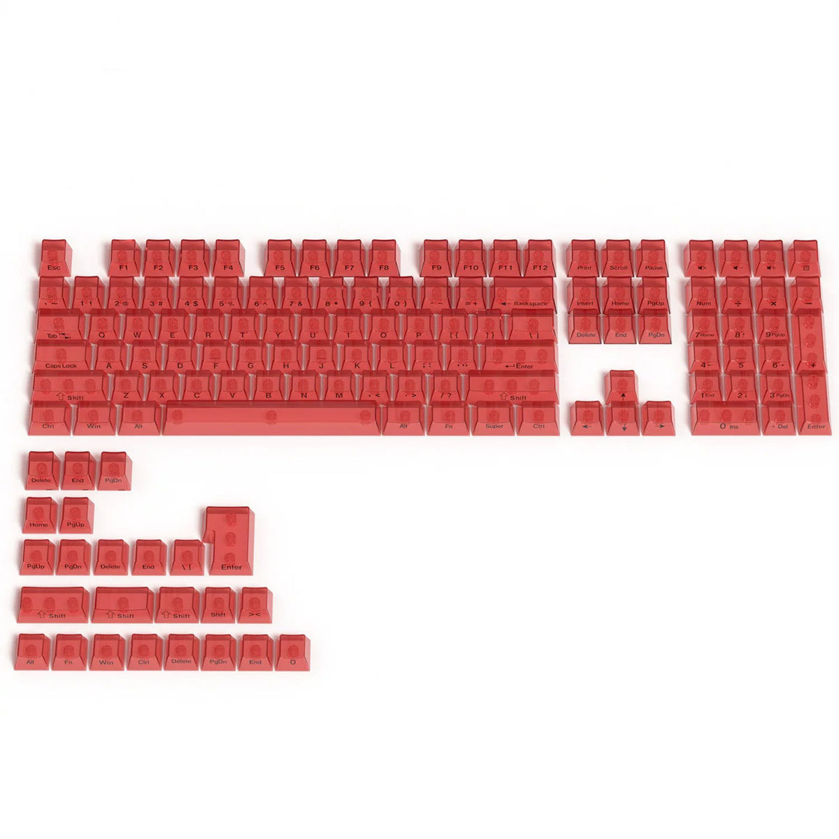 Transparent Keycap Set, Cherry Profile, PC+Screen Printed