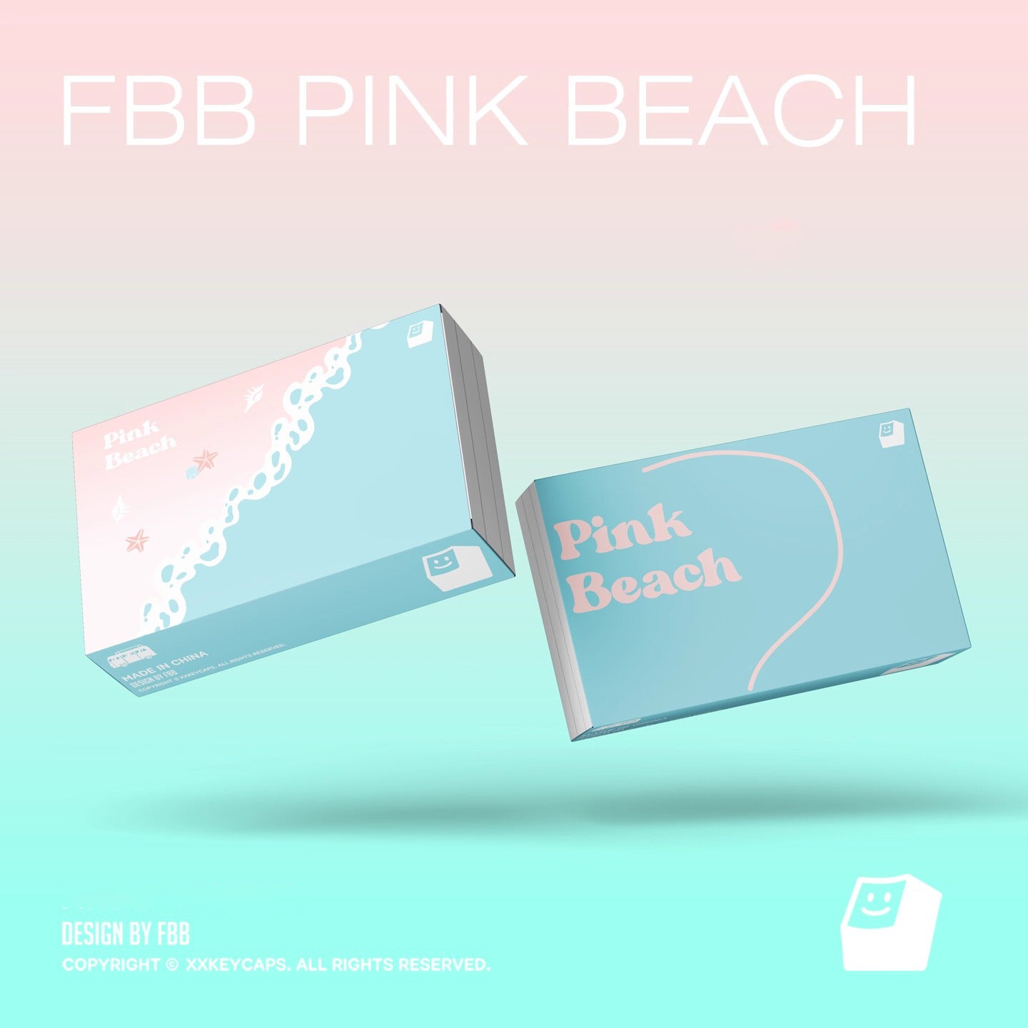 FBB Pink Beach Cute Keycap Set, Cherry Profile, Dye Sub PBT