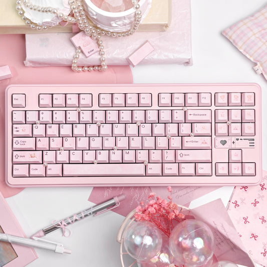 Loerent Pink Moon Keycap Set, Cherry Profile, Dye Sub PBT Key Cap