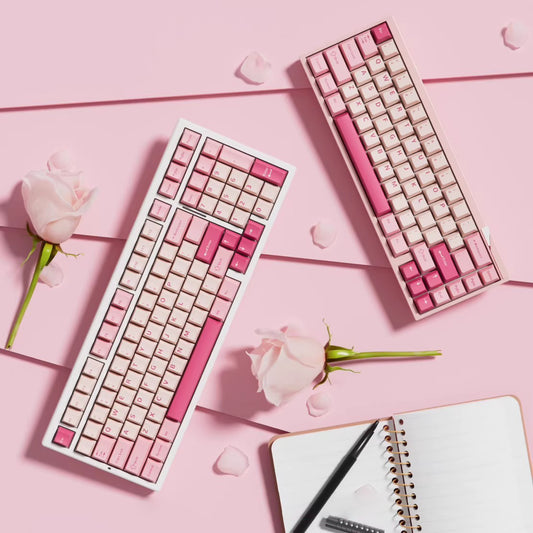 Pink Peach Keycap Set, Cherry Profile, Double Shot PBT