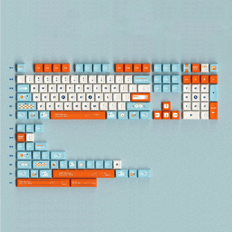 Porsche 917 Gulf Keycap Set, KDA Profile, PBT Dye Sub Key Cap