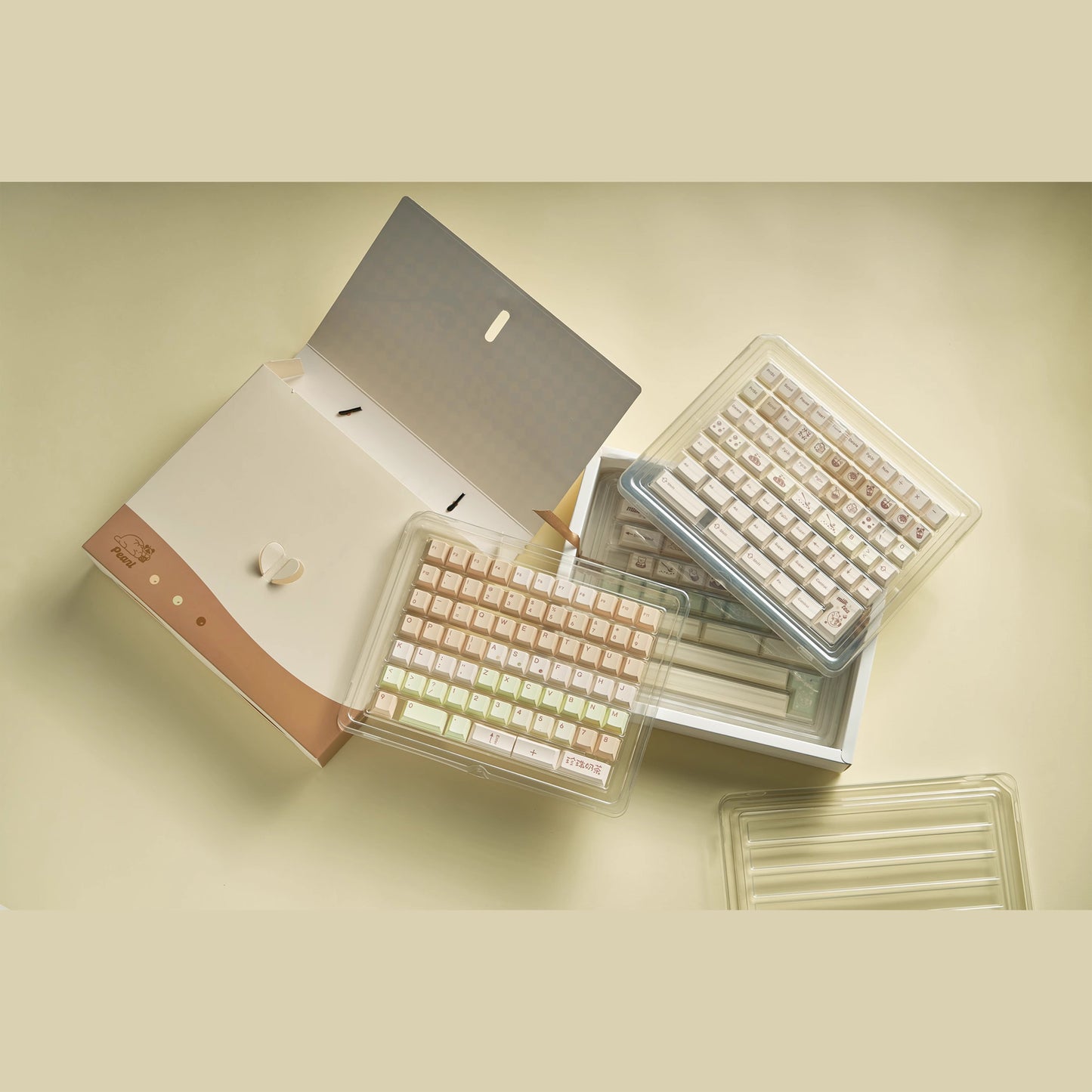 QK Bubble Tea Keycap Set, Cherry Profile, Dye Sub PBT Key Cap