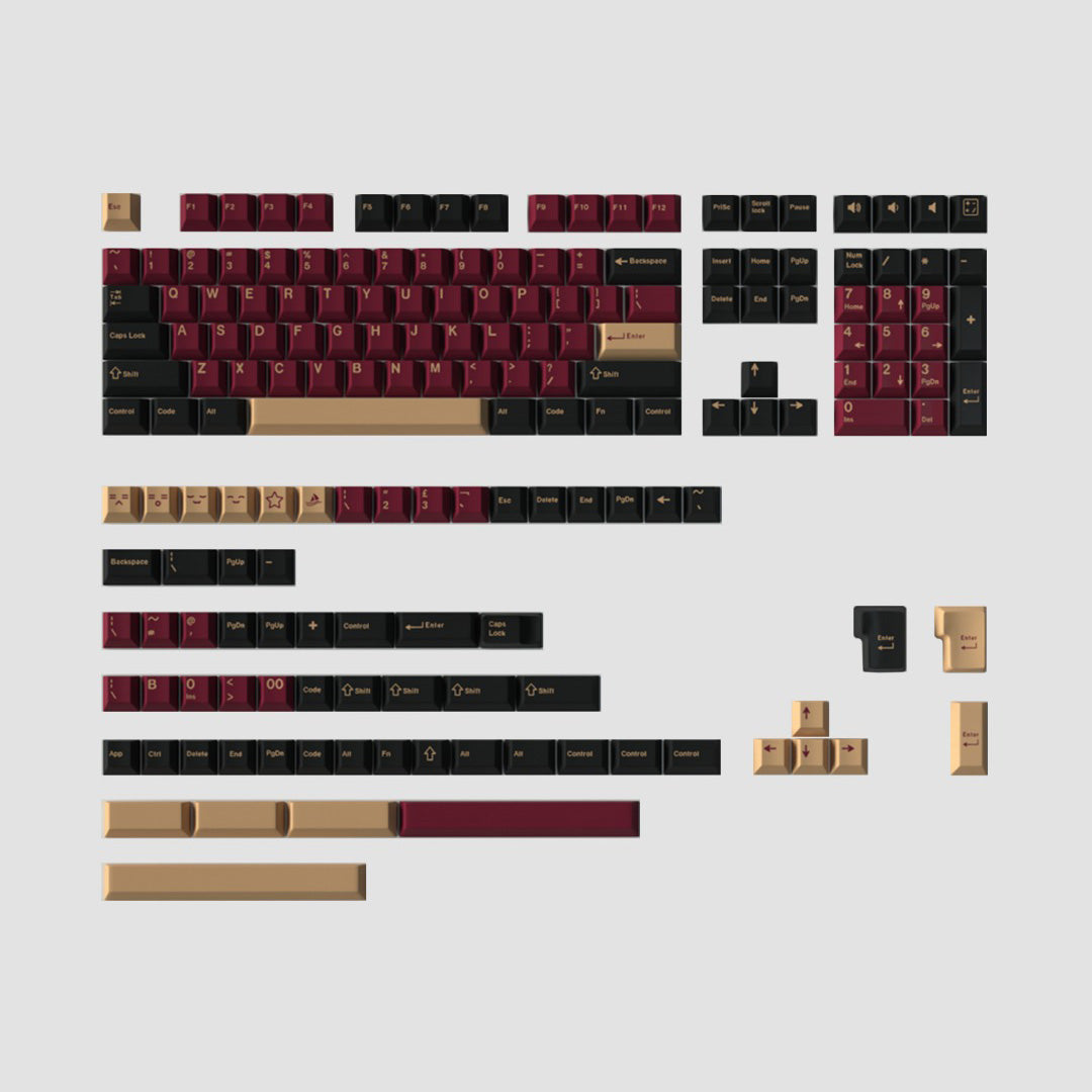 GMK Red Sumrai Keycap Set, Cherry Profile, Double Shot ABS Key Cap
