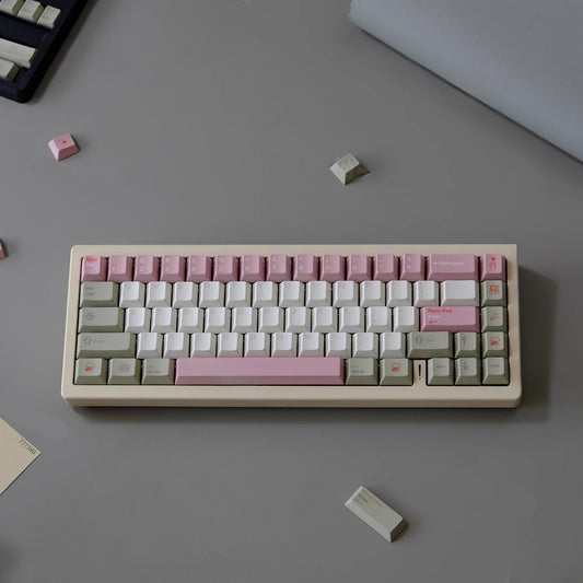 Retro Pink Keycap Set, Cherry Profile, PBT Dye Sub Key Cap