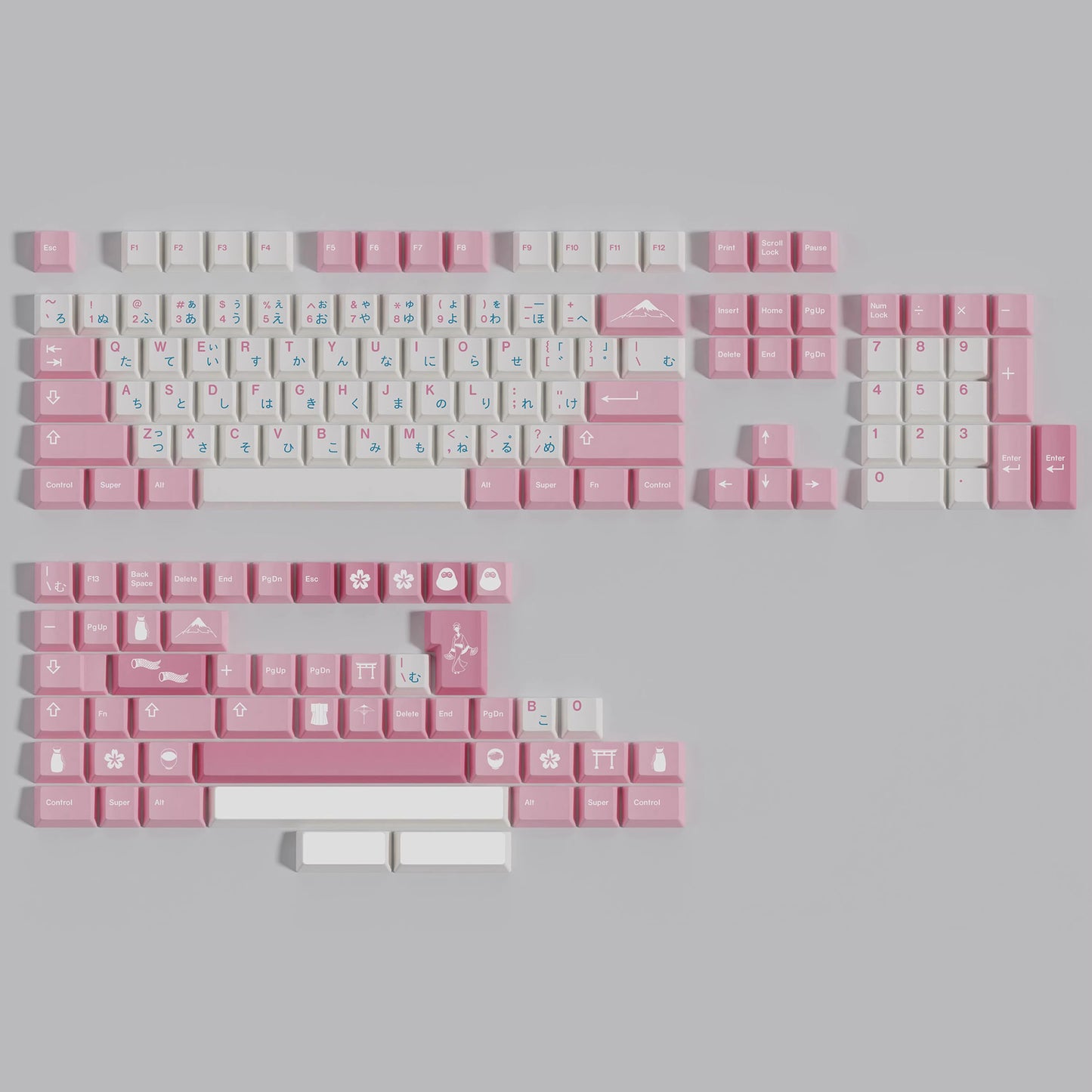 Sakura (JP) Keycap Set, Cherry Profile, Dye Sub PBT