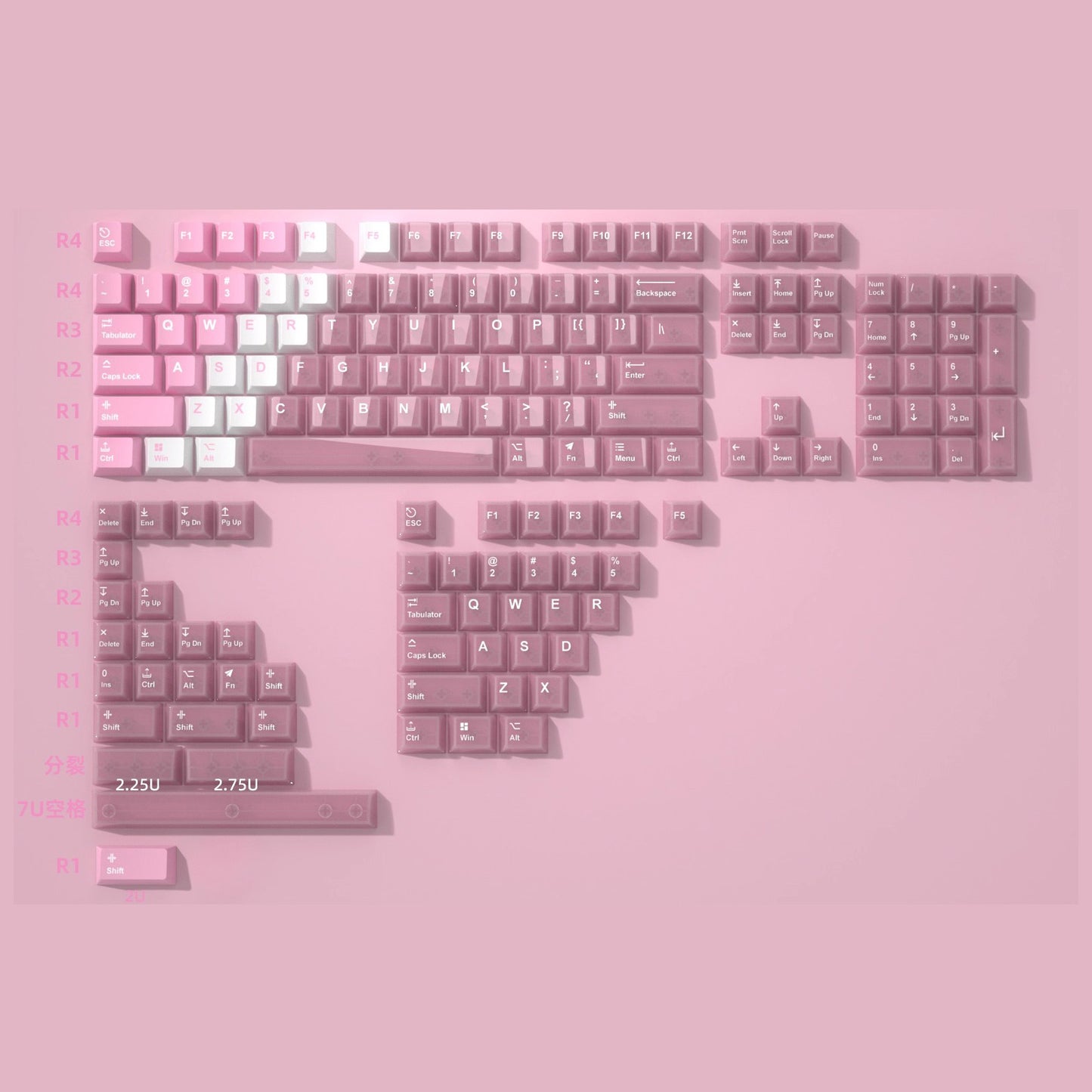 Snow Mountain Keycap Set, Cherry Profile, Dye Sub PBT + Transparent PC