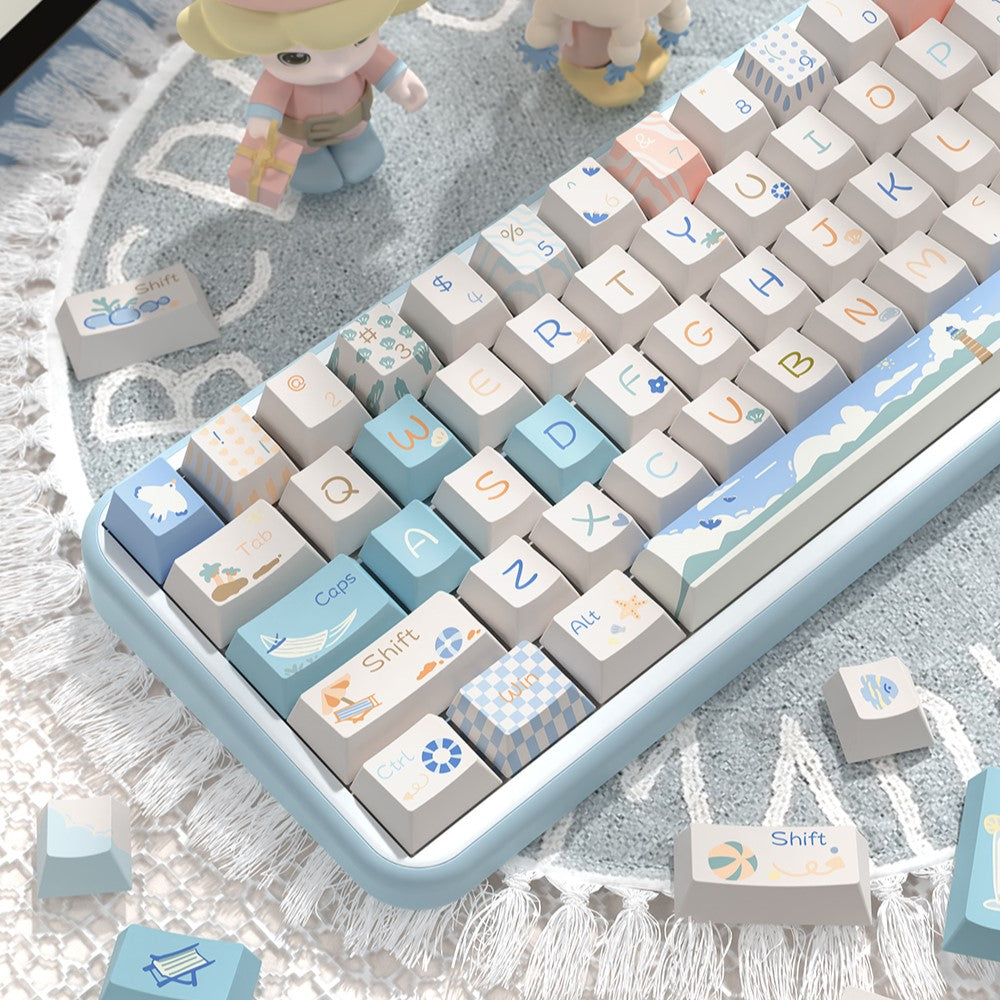 Summer Beach Cute Keycap Set, SCA/Cherry Profile, PBT Dye Sub Key Cap