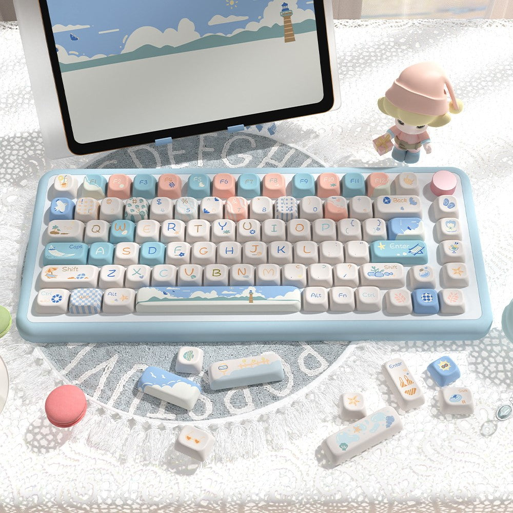 Summer Beach Cute Keycap Set, SCA/Cherry Profile, PBT Dye Sub Key Cap