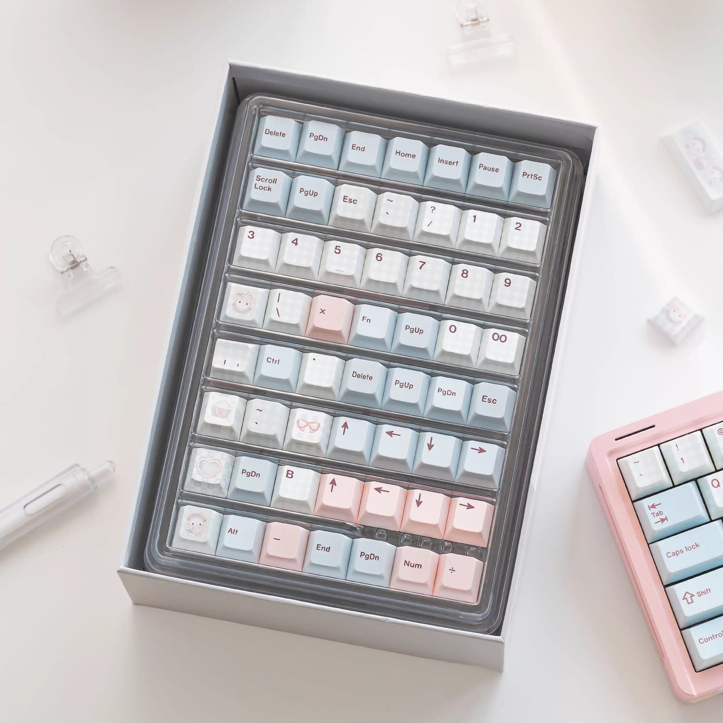 Keyria Labs Tea Party Cute Keycap Set, Cherry Profile, Dye Sub PBT Key Cap