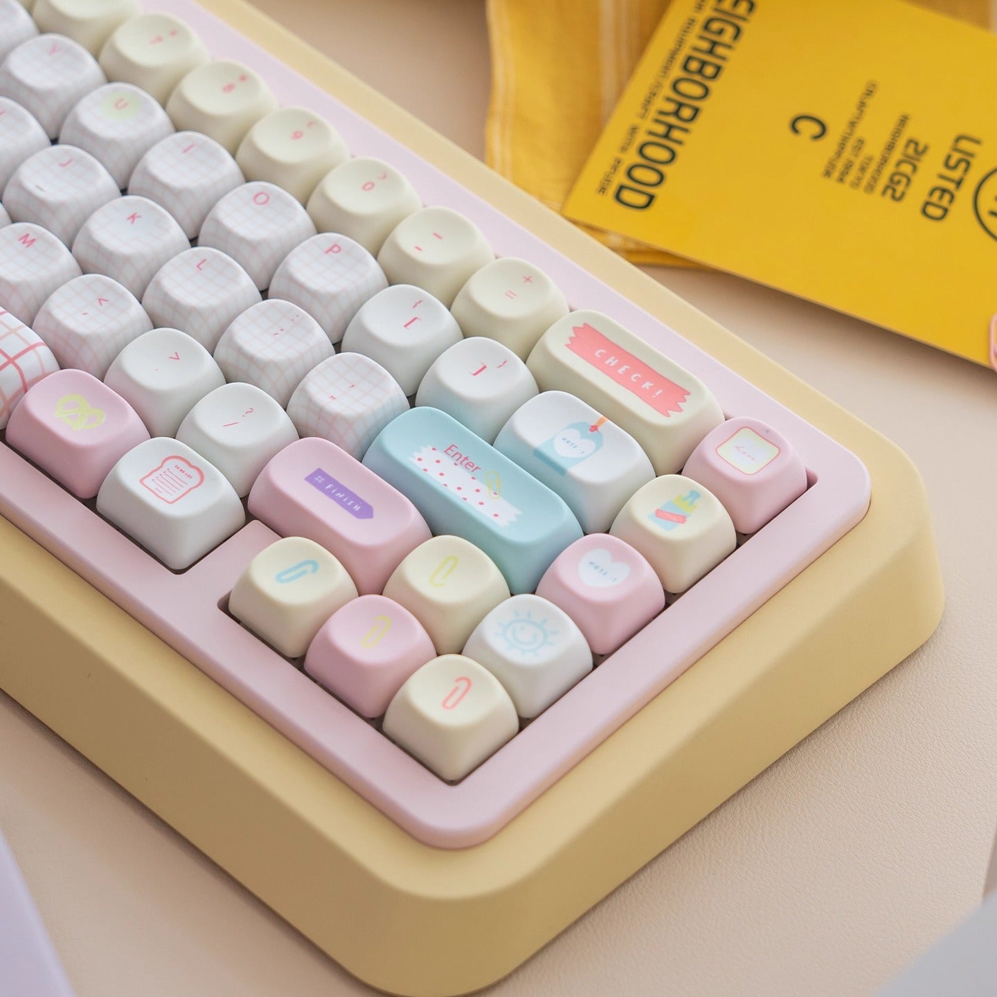 URE Summer Journal Cute Keycap Set, Cherry Profile, Dye Sub PBT