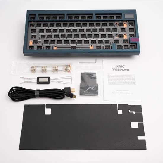 FinalKey V81 Plus 75% Gasket Aluminum Mechanical Keyboard Barebone with LCD screen