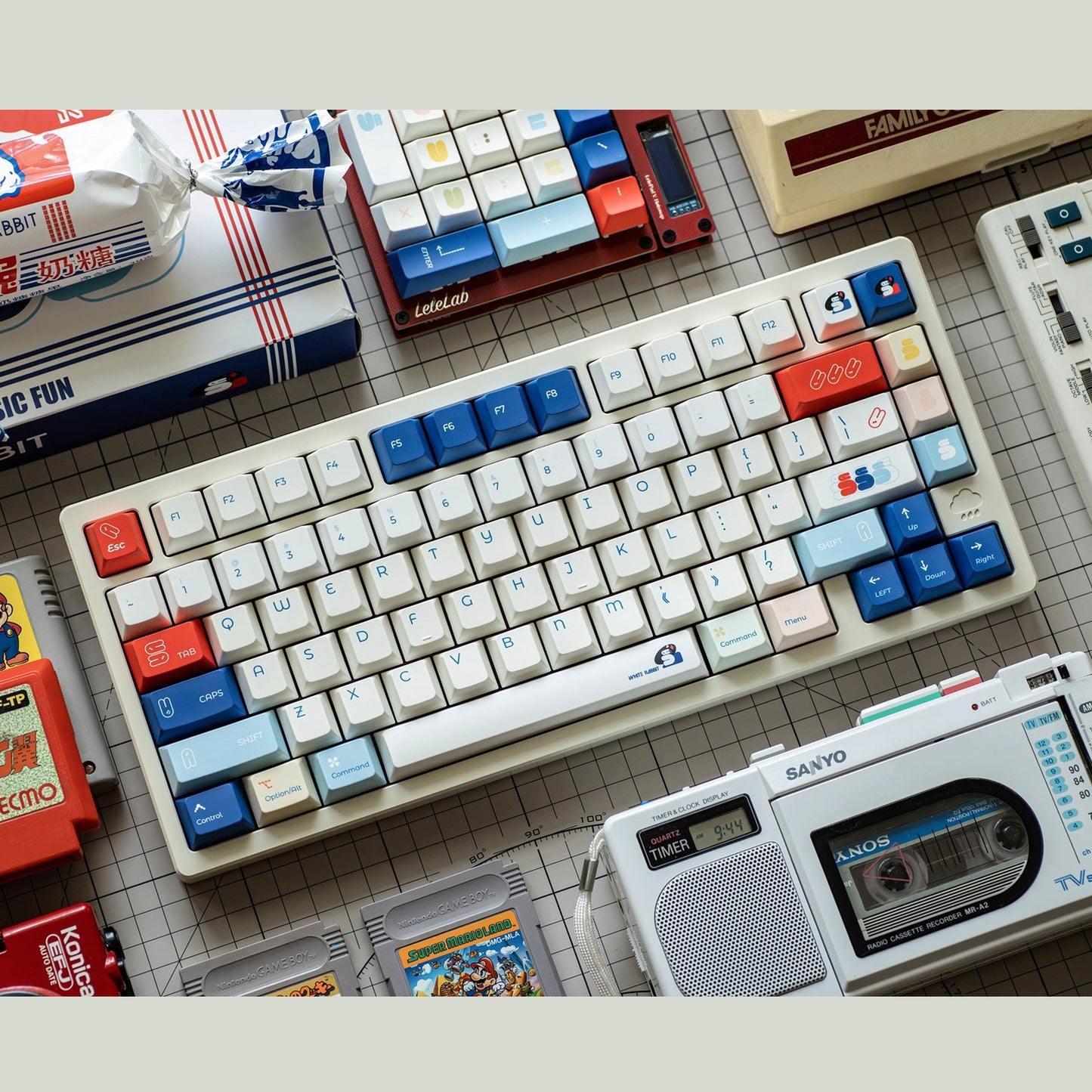 Sinokey White Rabbit Keycap Set, Cherry Profile, Dye Sub PBT