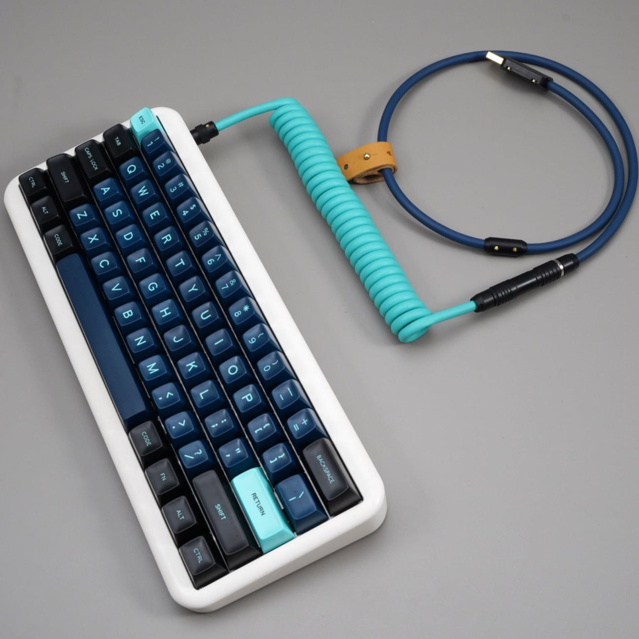 Build to Order Coiled Keyboard Aviator Custom Cable, Lemo Style Connector