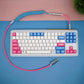 Sleeved Coiled Keyboard Aviator Cable, Lemo Style Connector - Blue/Pink