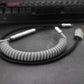 Sleeved Coiled Keyboard Aviator Cable, Lemo Style Connector - Grey/Black