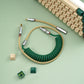 Sleeved Coiled Keyboard Aviator Cable, Lemo Style Connector - Green/Earth