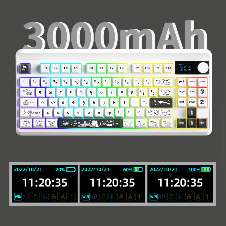 iBlancod YK830 Pro TKL Mechanical Keyboard with Knob & Screen Barebone