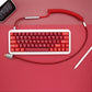 Sleeved Coiled Keyboard Aviator Cable, Lemo Style Connector - Classic Red