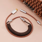 Sleeved Coiled Keyboard Aviator Cable, Lemo Style Connector - Chocolatier