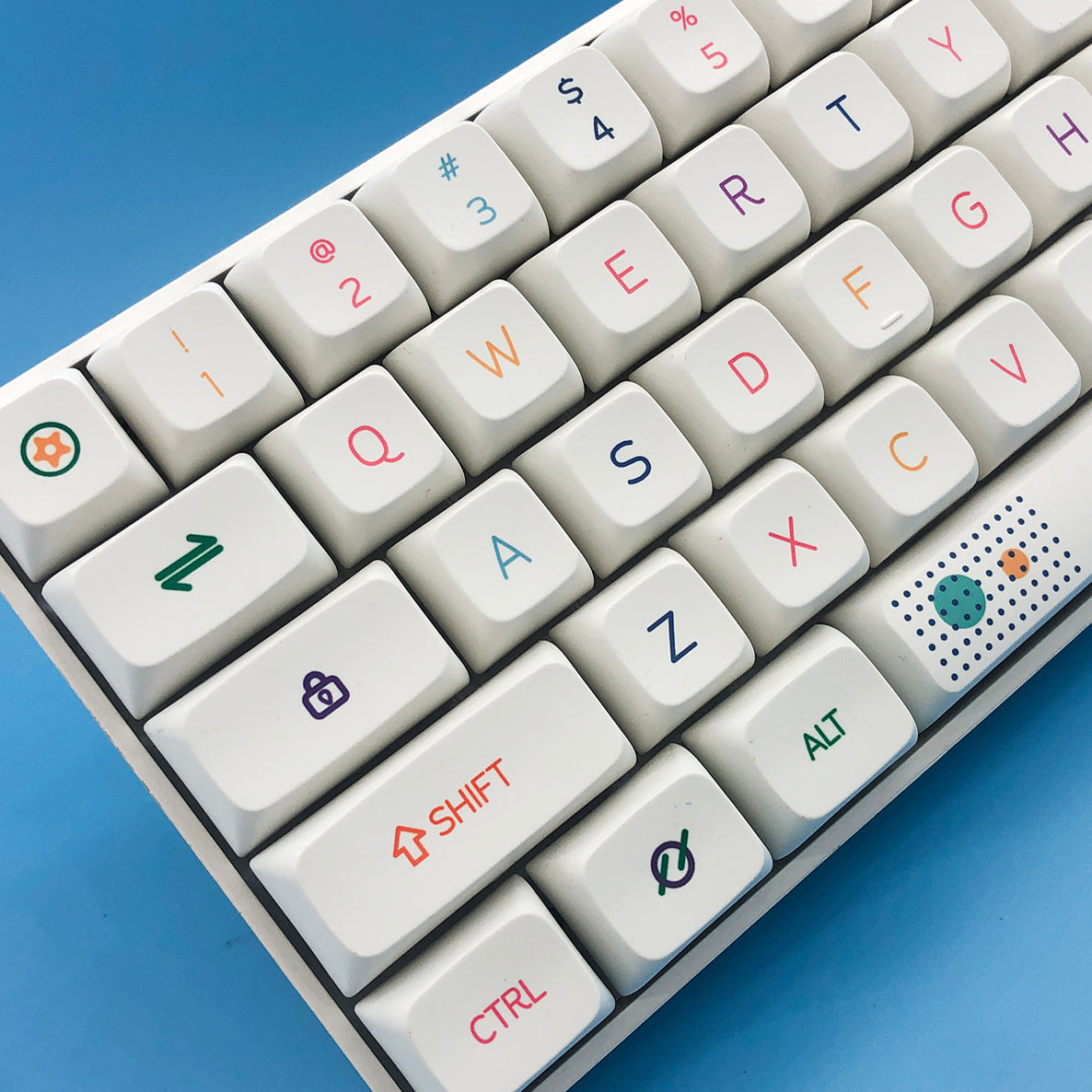 Neon Lights Keycap Set, XDA Profile, Dye Sub PBT Key Cap