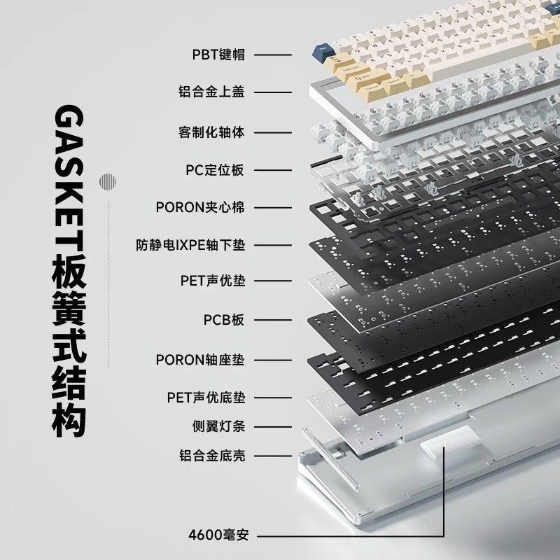Xinmeng M71 V2 Gasket Aluminum Mechanical Keyboard