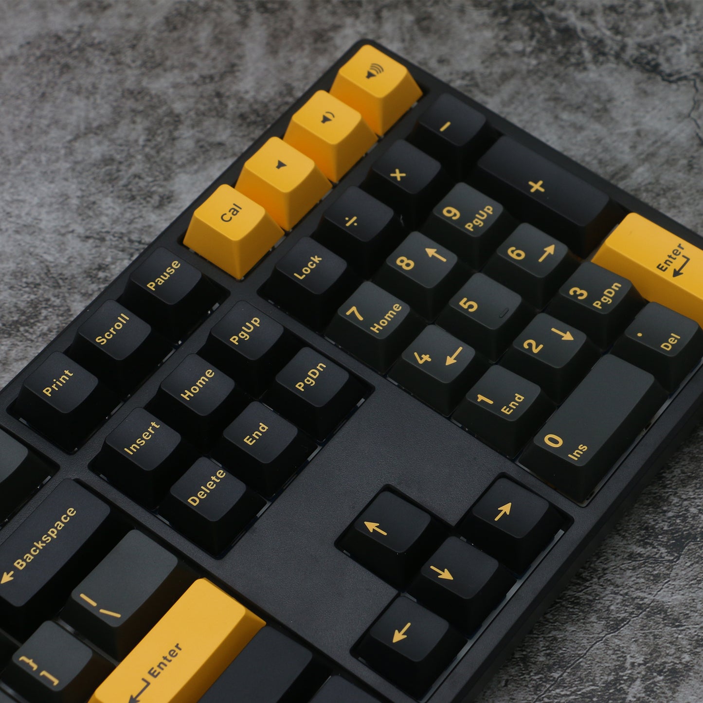 Gold on Black Keycap Set, Cherry Profile, Double Shot PBT Key Cap