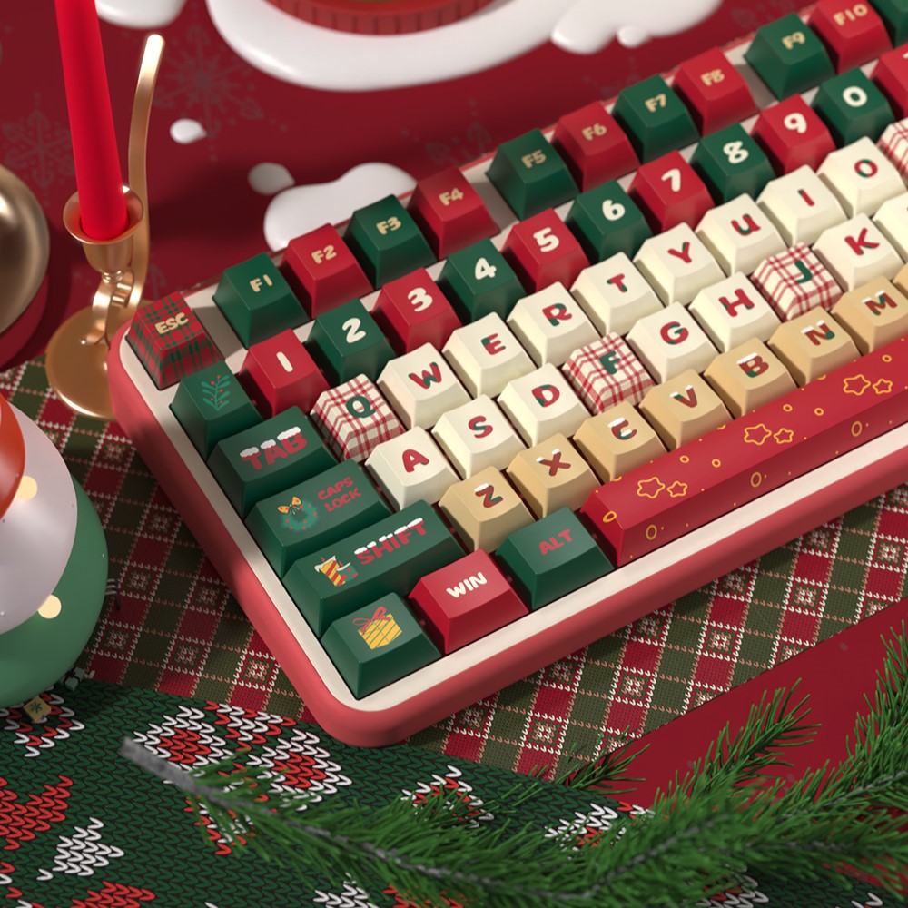 Christmas Cute Keycap Set, MDA/Cherry Profile, PBT Dye Sub Key Cap