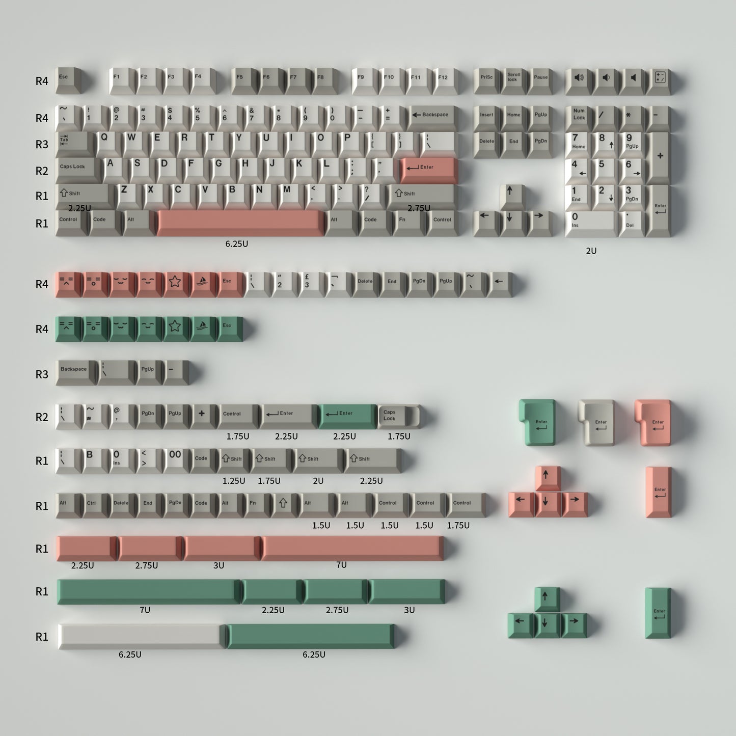 9009 Keycap Set, Cherry Profile, Double Shot ABS Key Cap