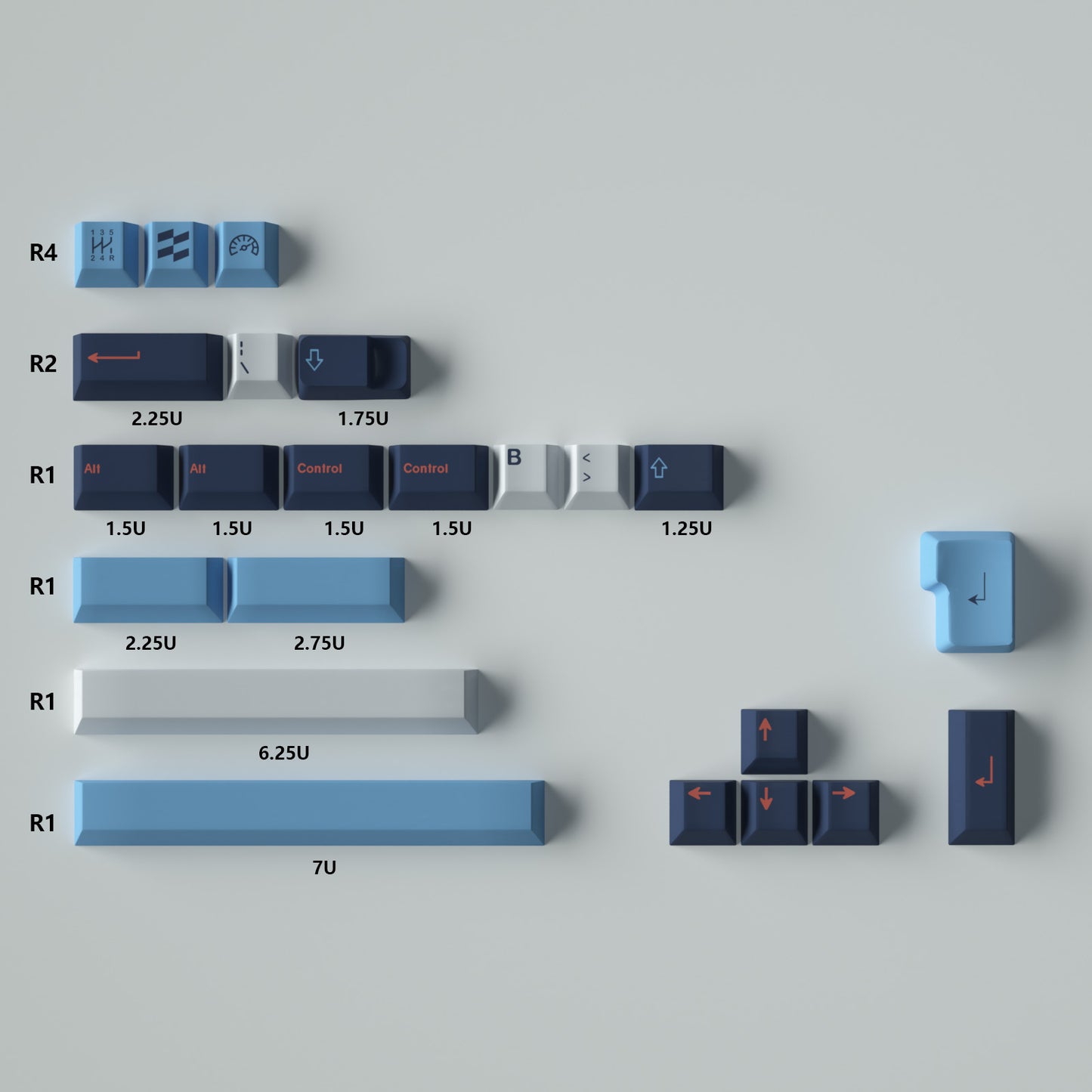 GMK Trackday Keycap Set, Cherry Profile, Dye Sub PBT Key Cap