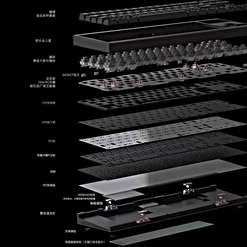 HJS AL70 Aluminum Mechanical Keyboard Barebone/Assembled