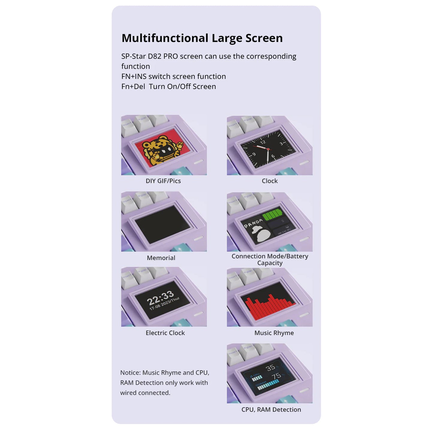 SP STAR D82 Pro+ Mechanical Keyboard with LCD Screen