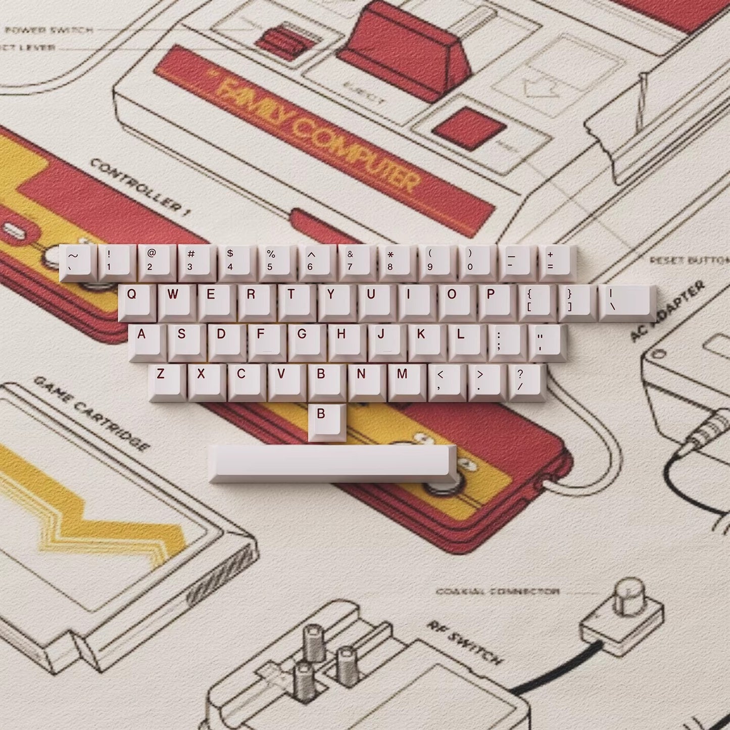 80Retros Retro FC1983 Keycap Set, Cherry Profile, PBT Key Cap Set