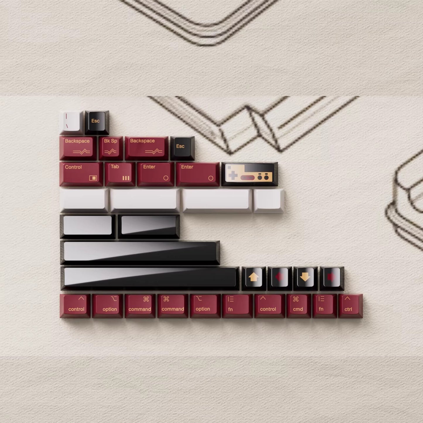 80Retros Retro FC1983 Keycap Set, Cherry Profile, PBT Key Cap Set