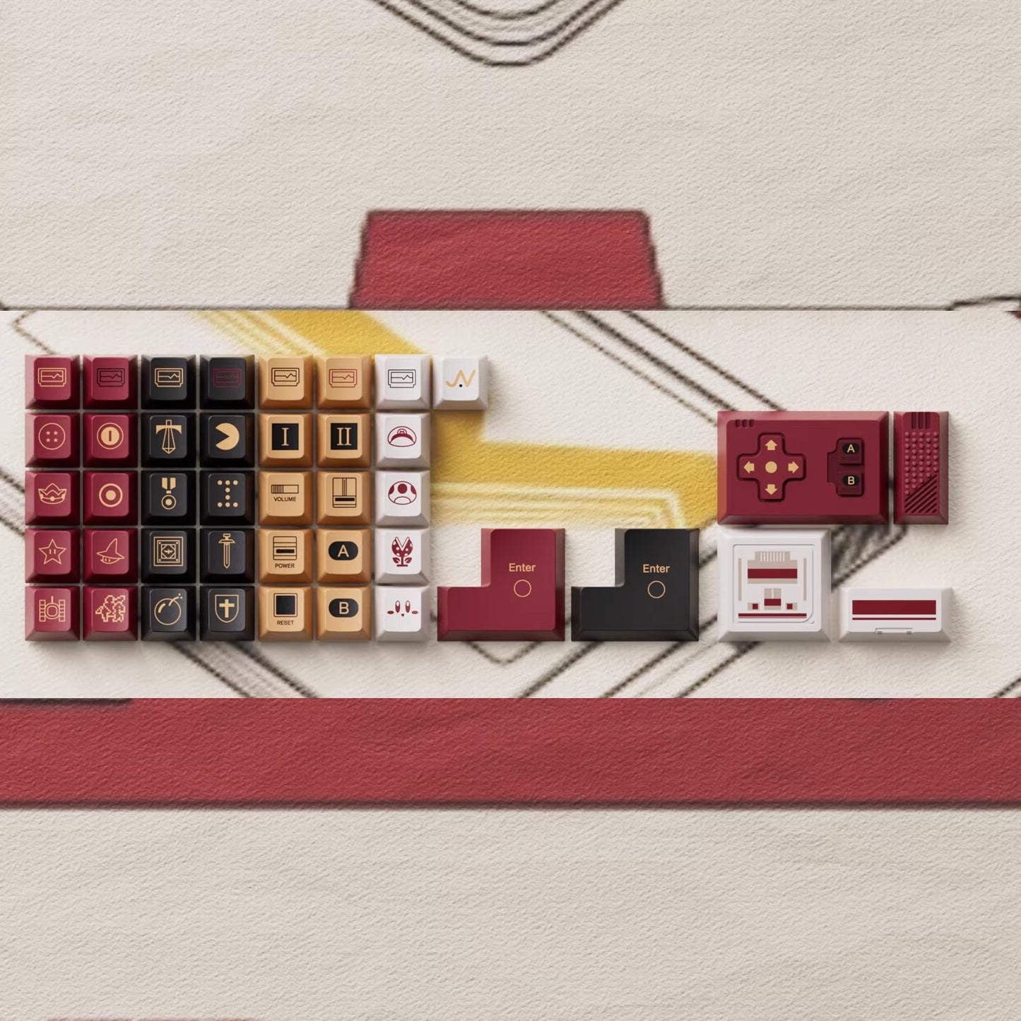 80Retros Retro FC1983 Keycap Set, Cherry Profile, PBT Key Cap Set