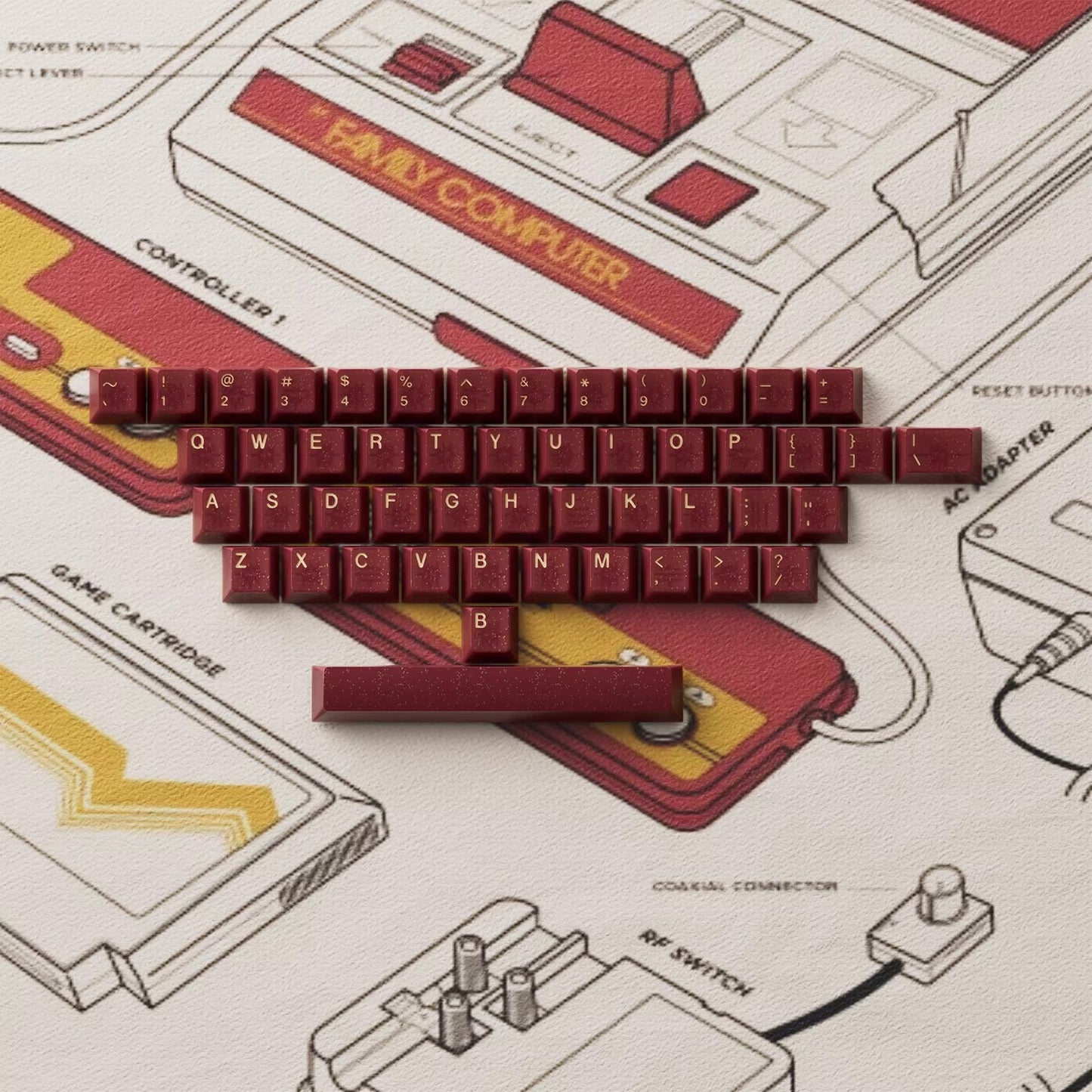 80Retros Retro FC1983 Keycap Set, Cherry Profile, PBT Key Cap Set