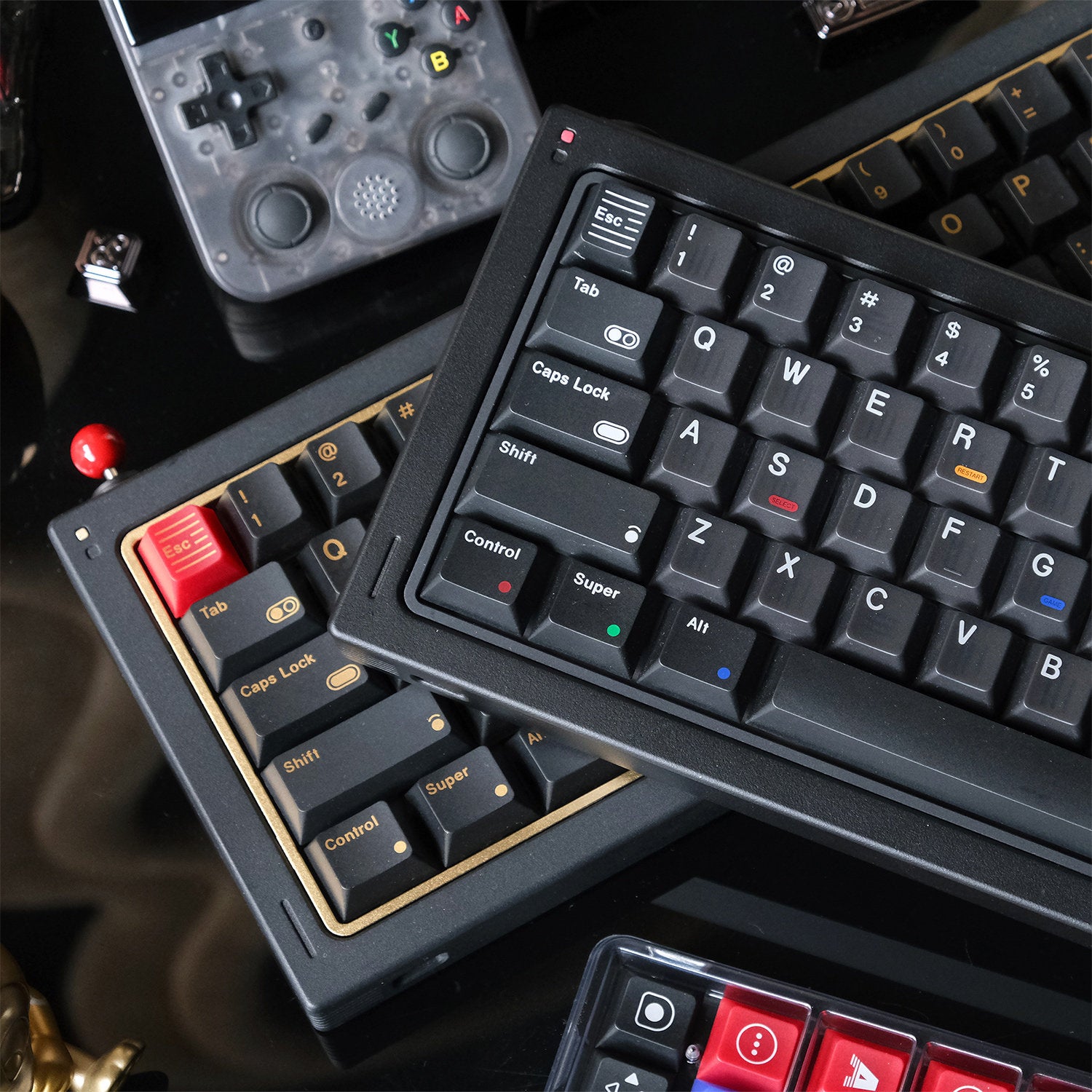 キーキャップ 80retros GAME1989 80Retros GAME 1989 Black Keycap Set, Cherry Profile, PBT Key Cap