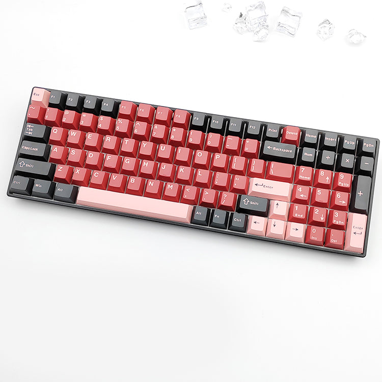 HJS Black Cherry Pink Keycap Set, Cherry Profile, Double Shot PBT