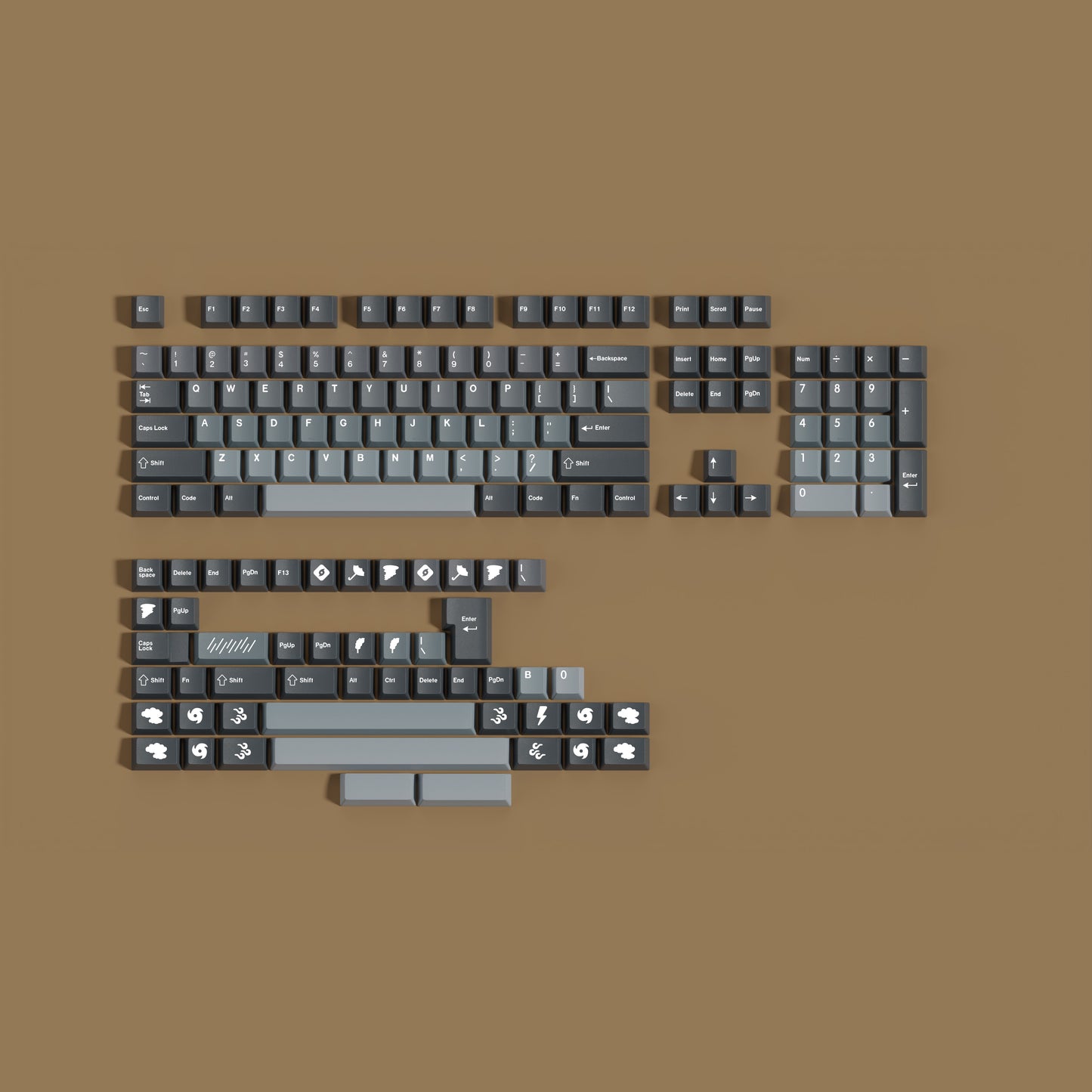 GMK Storm Keycap Set, Cherry Profile, Dye Sub PBT Key Cap