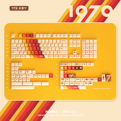Retro 1970 Keycap Set, Cherry/KCA Profile, PBT Dye Sub
