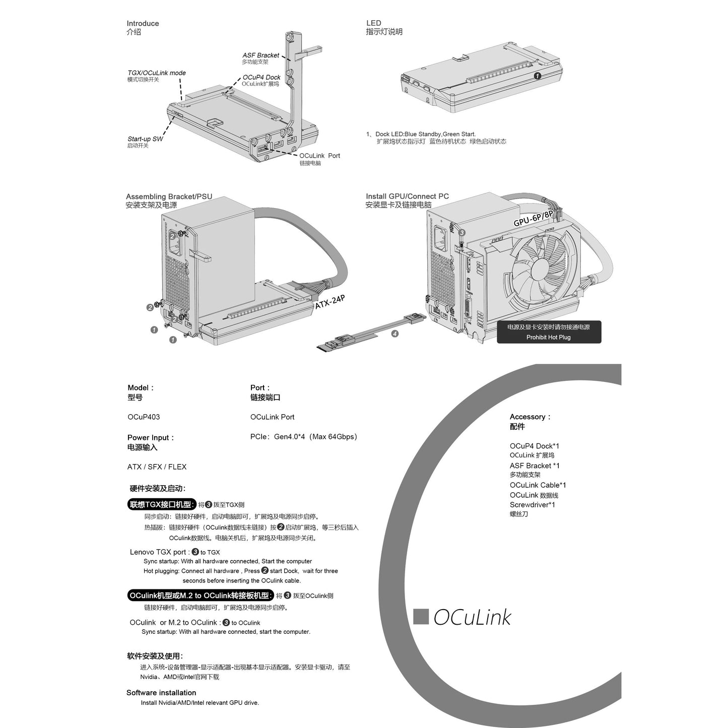 eGPU OCuLink Adapter Mount Kit