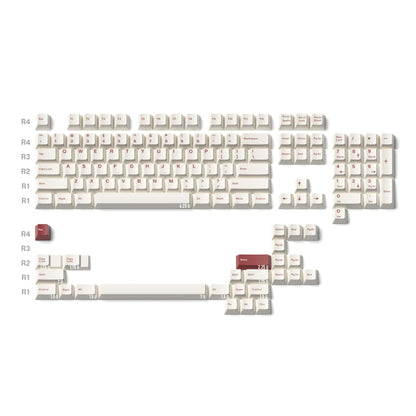 Minimalist Color on White Keycap Set, Cherry Profile, Dye Sub PBT Key Cap