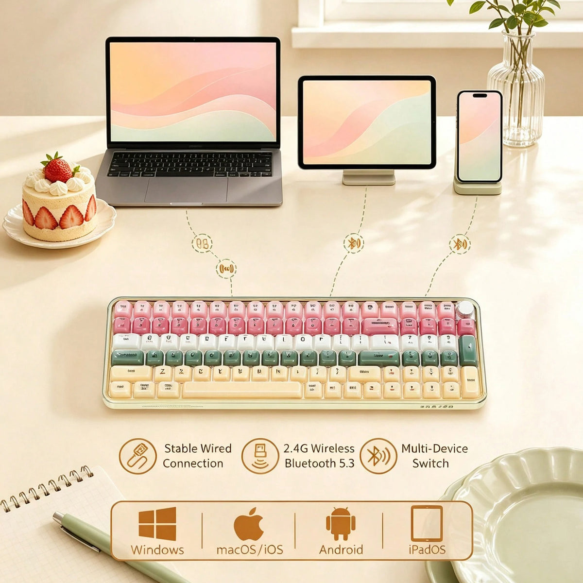 SK521 Cute Crystal Jelly 99% Keyboard