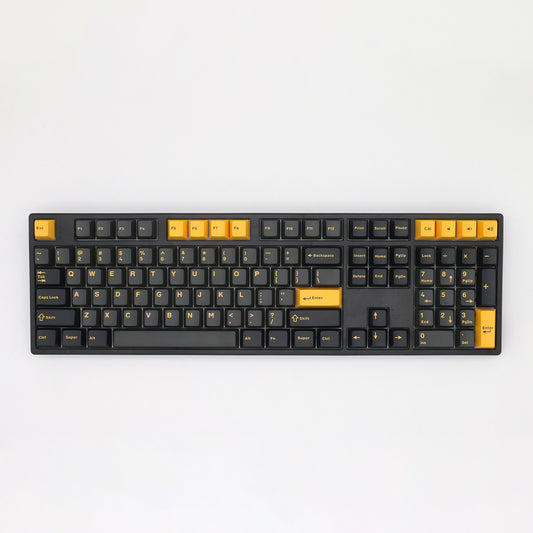 Gold on Black Keycap Set, Cherry Profile, Double Shot PBT Key Cap